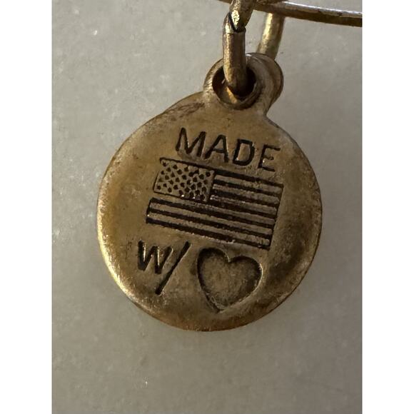 Alex and Ani AQUA Bangle Bracelet Carousel Crystal Turquoise Beaded RETIRED - Picture 8 of 11